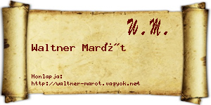 Waltner Marót névjegykártya
